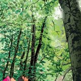 ポストカードイラスト「恵みの森 ＜この森がぼくらを育てる＞」