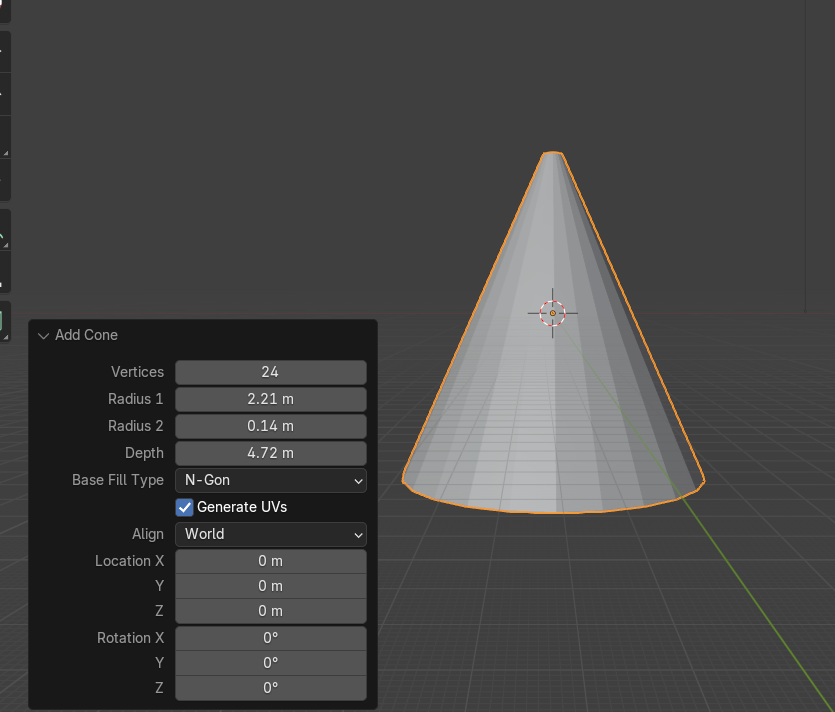 ひめさゆりのモデリング(円錐から製作開始)