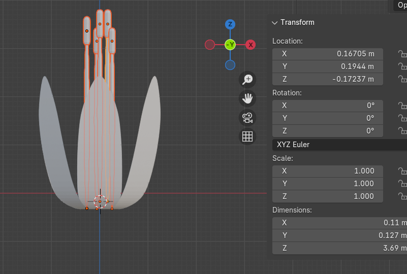 カタクリのモデリング(おしべ・めしべ)