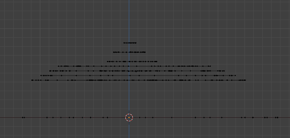 等高線データを元に、蒲生岳の形状を作ろうとしているところ(SideView)