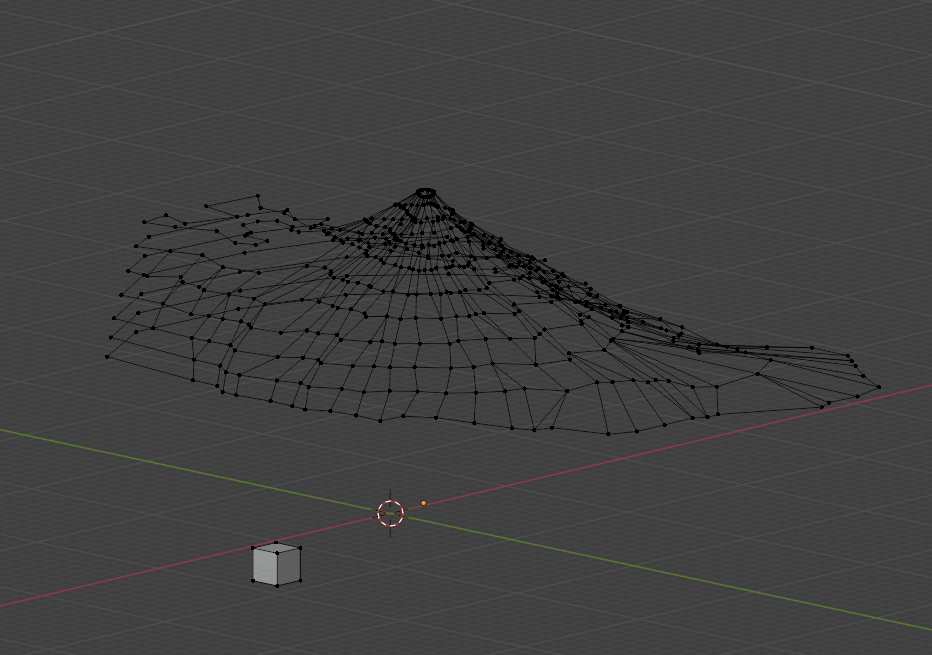 等高線データを元に、蒲生岳の形状を作ろうとしているところ