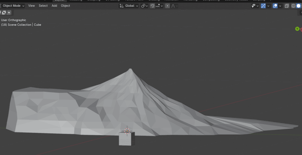 蒲生岳(山脈部分を残していた状態)